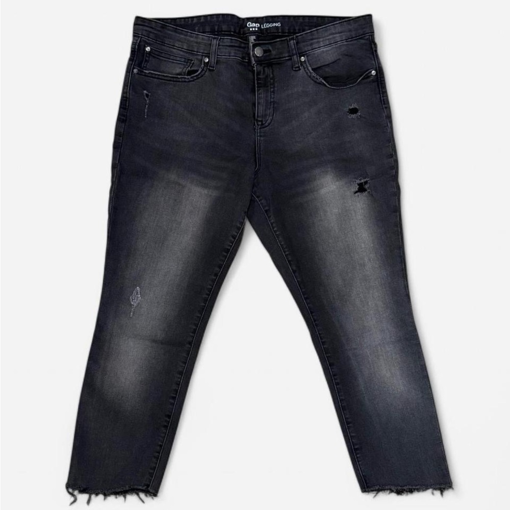 Gap Women's Black Distressed Jean Leggings